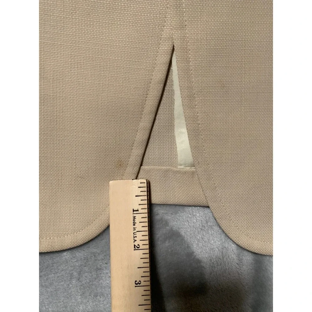 Jack Nicklaus Hart Schaffner Marx Mens Hopsack Blazer 42 R Beige Sport Coat Flaw